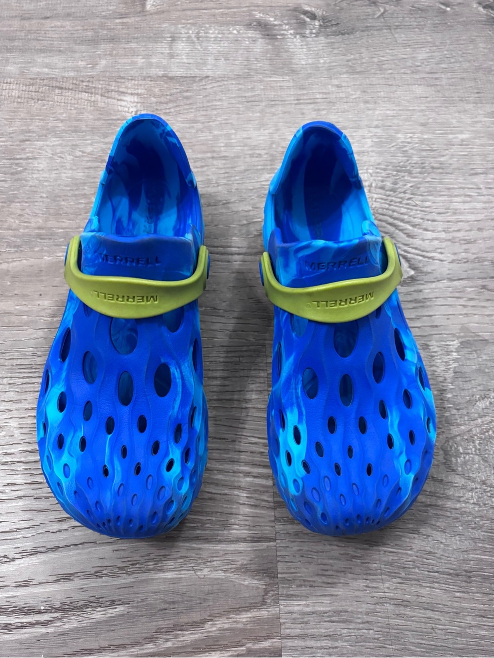 Merrell Kids' 1 Hydro Moc Waterproof Blue Clog with Lime Strap